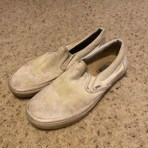 Vans Men's Off-White Slip-On Loafers